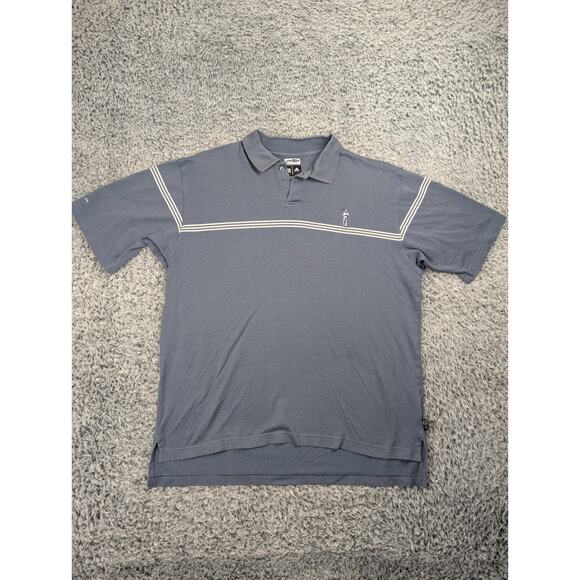 Adidas Shirt Men Medium Blue Moisture Wick Golf Polo Preppy Casual Short Sleeve - Picture 1 of 6